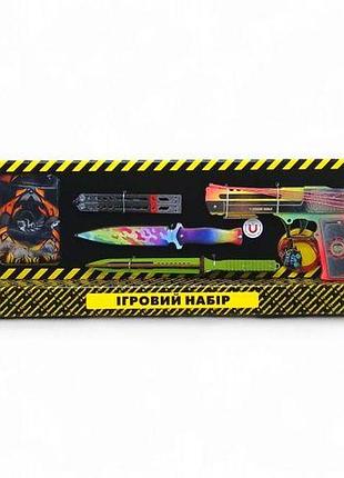 Игровой набор "big box ultra", деревянный - резинкострел, ножи, перчатки, брелок