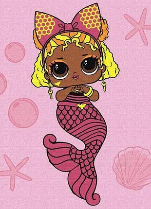 Картина по номерам с красками металлик "l.o.l. surprise! mermaids. queen bee" 40х40 см