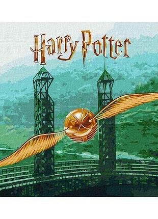 Картина по номерам с красками металлик "harry potter: золотой снитч" 40х50см