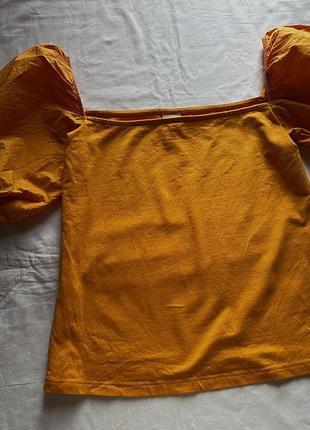 Футболка с объемными рукавами h&amp;m m