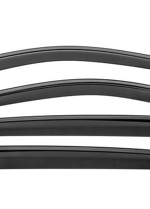 Ветровики с чёрным молдингом niken luxury (4 шт) для mercedes ml w164 2005-2011 гг