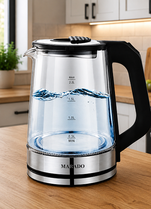 Электрочайник marado ma-0610 стеклянный 2.2л 1500w