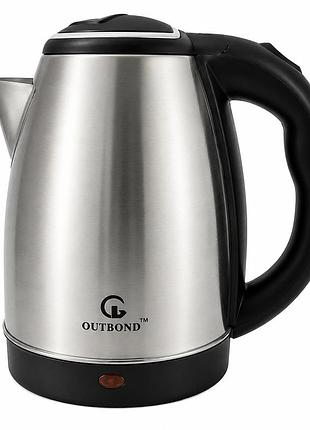 Электрочайник outbond ob-2001 1850 вт / электрочайник из нержавеющей стали на 2 л / дисковый электрический чайник