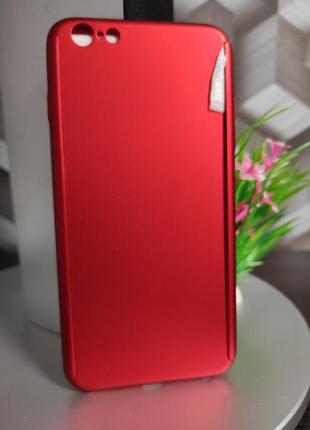 Пластиковий чохол і скло для iphone 6 plus червоний2 фото