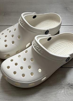 Шльопанці  crocs classic білі 8 usa 10 usa (25.5 см) оригінал