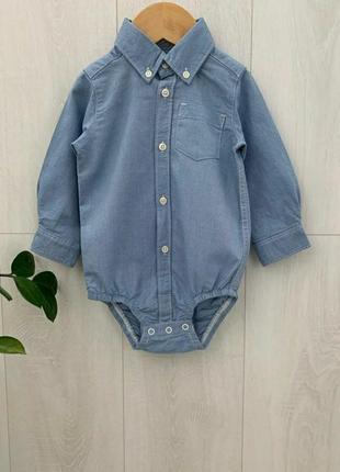 Боді блакитна сорочка1 фото