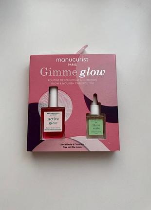 Набір для догляду за нігтями manucurist gimme glow routine сяйво та живлення 15 мл + 8 мл + пилочка