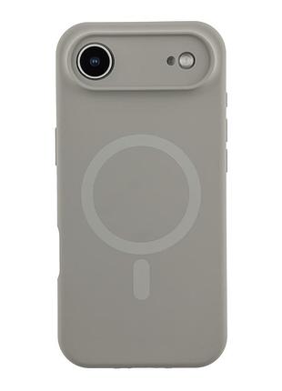 Чохол накладка glow silicone case з рамкою камери для iphone 17 air панель-накладка для телефону з magsafe titanium grey
