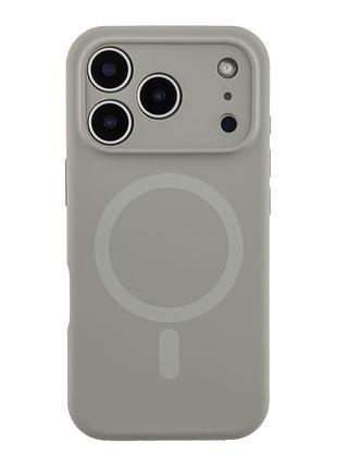 Чохол накладка glow silicone case з рамкою камери для iphone 17 pro панель-накладка для телефону з magsafe titanium grey