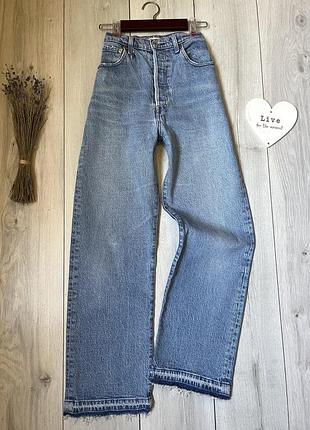 Прямі вільні жіночі джинси з високою посадкою levi’s з щільного деніму