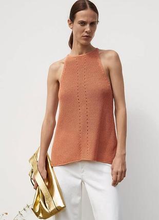 Трикотажный топ кораллового цвета zara