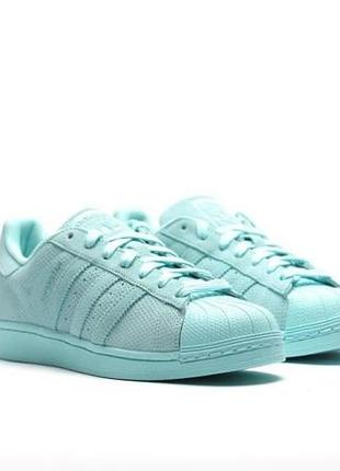Кеди унісекс adidas superstar бірюзові, замша, розмір 40