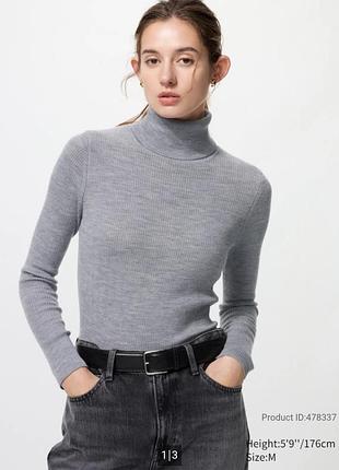 Шерстяной гольф водолазка uniqlo