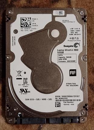 26% (h2testw ок) hdd 2.5 500 гб seagate momentus ultrathin 5400 76.9/70.9 жорсткий диск st5009t032-1e9142 сигейт 5 мм