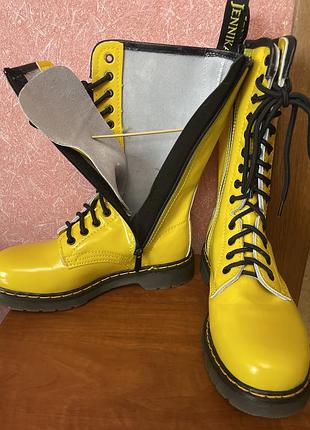 Шкіряні чоботи на платформі, steel унісекс, бренд jennika shoes відомої німецької компанії ara , розмір 37-37,5, (24 см)