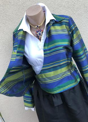 Винтаж,шёлк блуза на запах,легкий жакет,пиджак в полоску,sunny leigh5 фото