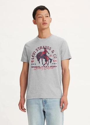 Футболка бавовняна довга чоловіча levi's 926128018 m сіра