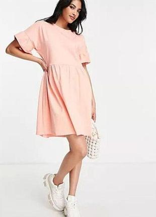 Розовое трикотажное платье new look,36p