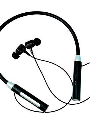 Наушники беспроводные вакуумные wuw r169 black bluetooth 5.0 130 mah до 7 часов с микрофоном neckband (r169)