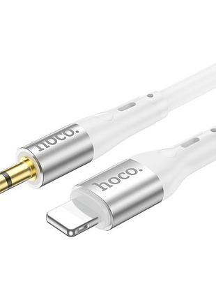 Кабель aux hoco 3.5 mm to lightning silicone digital audio conversion cable upa22 |1m| white