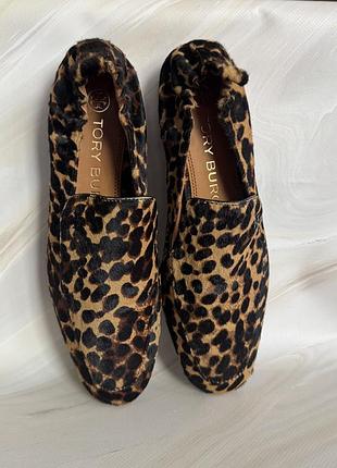 Лофери tory burch / pony hair leather / leopard print