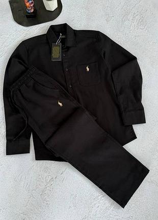 Літній лляний костюм polo ralph lauren black
