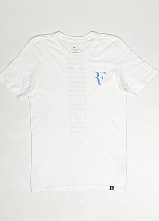 Футболка nike rf roger federer t-shirt white 923997-100 оригінал біла чоловіча бавовняна розмір s