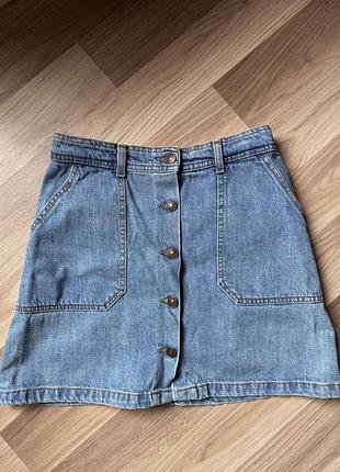Джинсова спідниця від zara на гудзиках