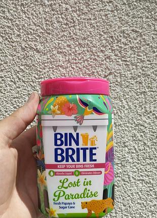 Нейтралізатор запаху для сміттєвих баків bin brite lost in paradise 500 г, поглинач запахів