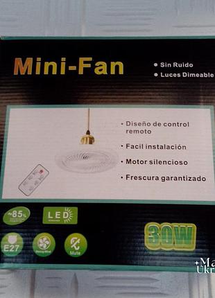 Вентилятор-люстра в патрон led multi-function fan light универсальный потолочный с пультом lk-23d1 3