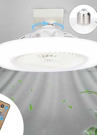 Вентилятор-люстра в патрон led multi-function fan light универсальный потолочный с пультом lk-23d1 9