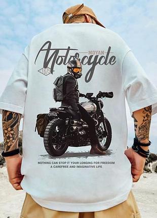 Стильная принтованная футболка оверсайз motorcycle
