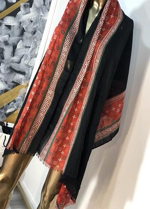 Палантин принтом louis vuitton шарф накидка жіночий lv