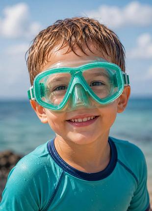 Подростковая маска для подводного плавания speedo travel – синяя, для возраста 14+ лет, силиконовая конструкция с удобным ремешком