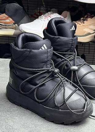 Чорні черевики чоботи adidas moon boot jp7766