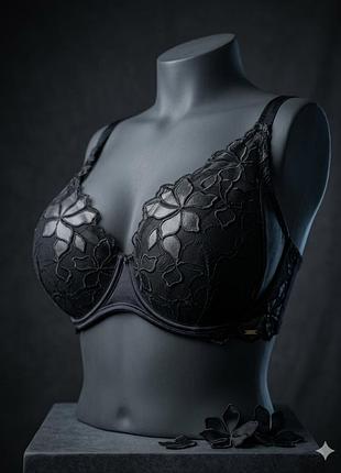 Шикарный черный кружевной бюстгальтер entice (by george), размер 40f/90f