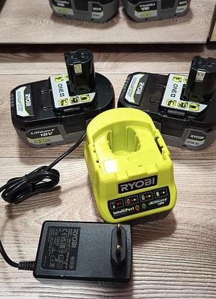 Акумулятор ryobi one+ rb1850x 18в 5а год (2 шт.) + зарядний пристрій