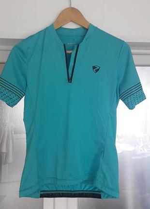 Ziener  
34/xs/42
спортивна бірюзова велосипедна джерсі 
з короткими рукавами та задніми  кишенями. 
ідеальний стан( стан нової)