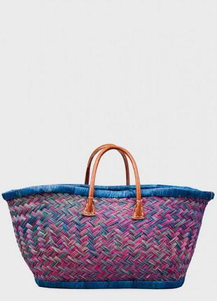 Сумка пляжна le comptoir de la plage aravola bm_tutti_375 кошик зі шкіряними ручками