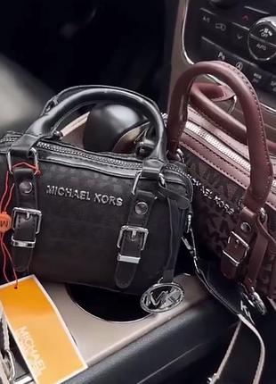 Маленька сумка michael kors, сумка майкл корс мини бочонок, сумка з принтом майкл корс, крос-боді, сумка через плече