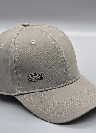 Кепка lacoste, бейсболка лакост, кепка лакост, бейсболка lacoste чоловіча, брендова кепка бежевий