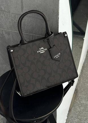 Жіноча сумка coach, сумка коач, сумка на плече, офісна сумка, сумка шопер, шопер, shopper шоколадний