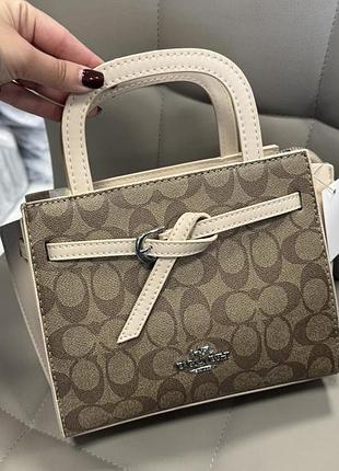 Женская сумка coach, сумка коач, сумка через плечо, модная сумка, офисная сумка коричневый