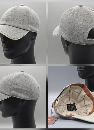 Мужская шерстяная кепка loro piana, бейсболка loro piana, кепка лоро пиано зима, зимняя кепка, теплая кепка серый