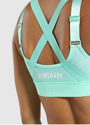 Топ бра для заняття спортом розмі s m gymshark мʼятний на блискавці