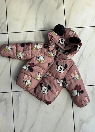 Куртка дівчинку 2-3 роки h&m молочна міккі маус