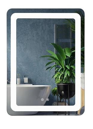 Зеркало unio mrr-04 sqr-ra-s/h 600 x 800 mm led fl сенсор + подогрев