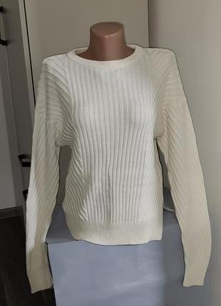 Стильний жіночий светр колір вершкового масла 55% вовни m&s collection