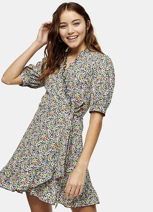 Мини-платье с цветочным принтом topshop 🍀