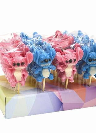 Цукерки на паличці стіч 960г (24шт по 40г) lilo and stitch (натуральні льодяники для хлопчиків та дівчаток)